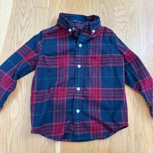 Janie and Jack Red and Navy Plaid Shirt